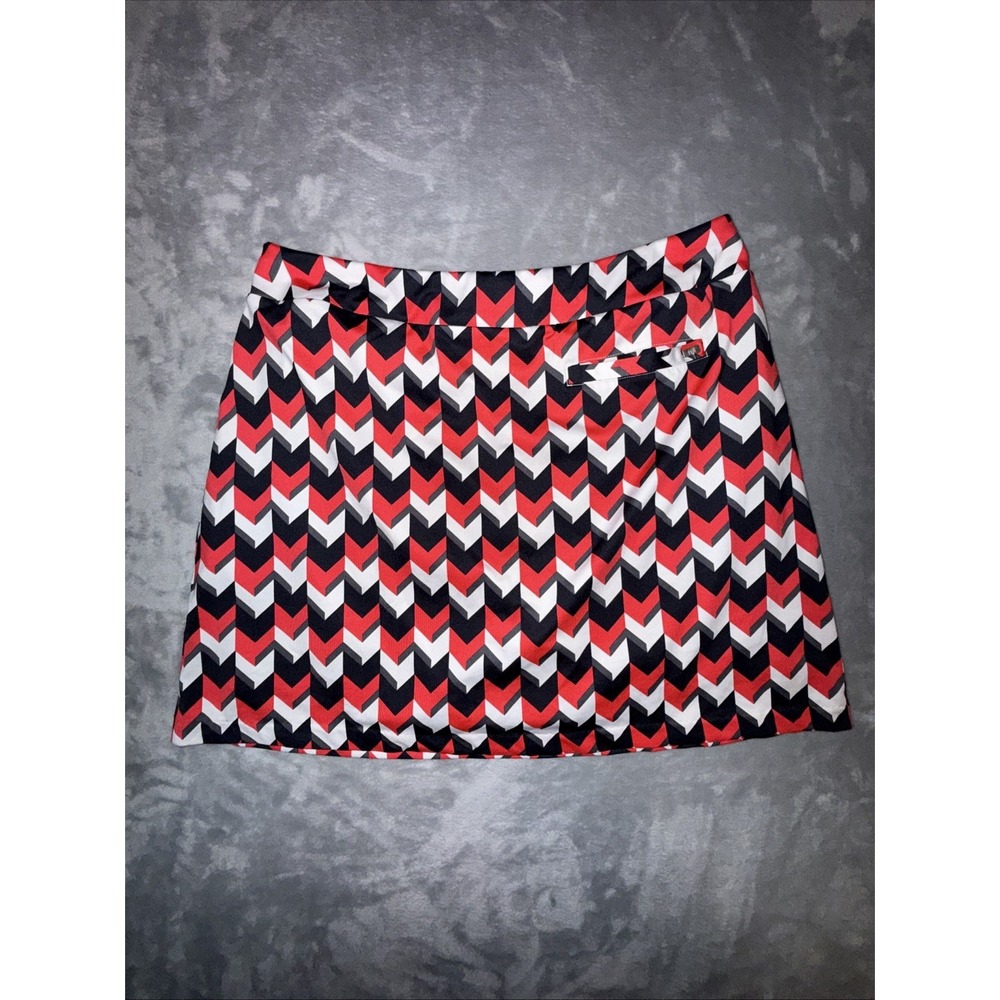 Tail‎ Women's Black Red White Chevron Print Activewear Golf Skort Sz M Active - Picture 3 of 9